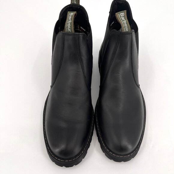 Barbour Patton Chelsea Boot Size 8 Black Leather Waterproof Ankle Boots - Picture 5 of 16